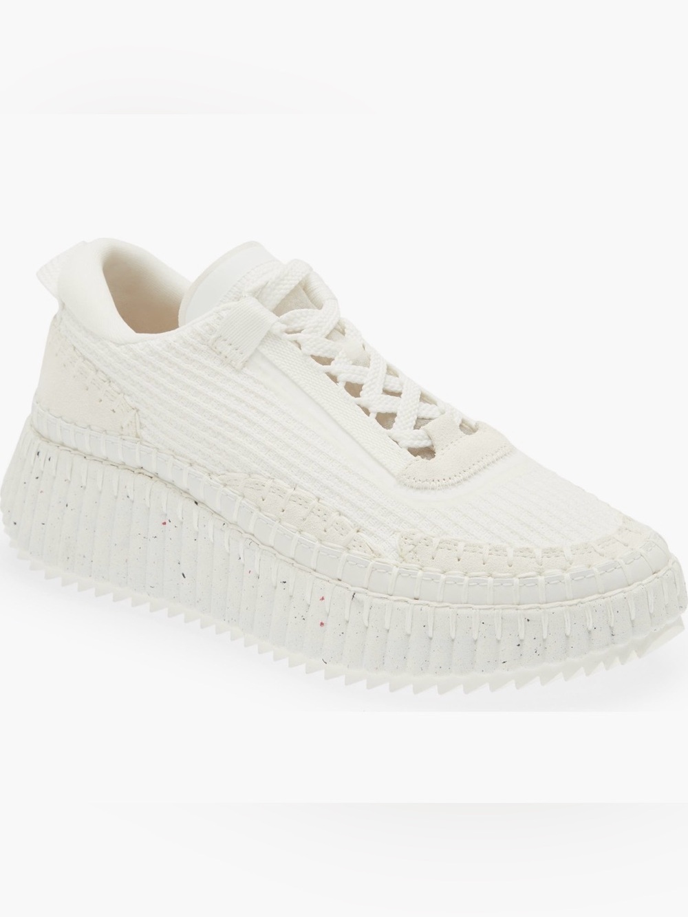 Women’s Chloe White Nama Platform Knit Sneakers 39